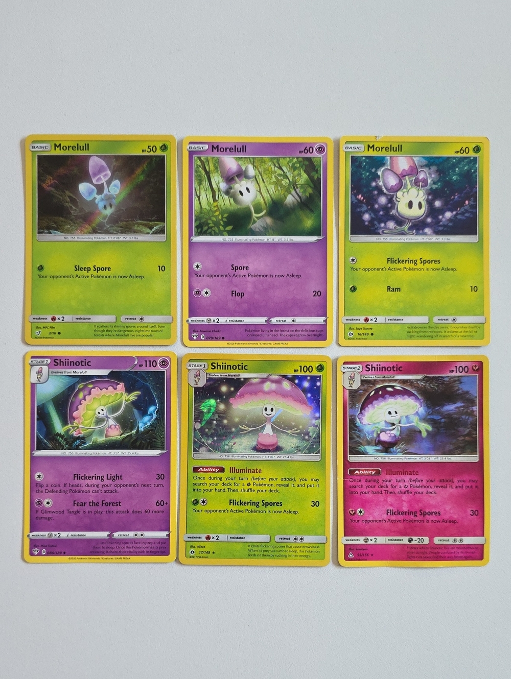 Pokemon Morelull And Shinotic Cards